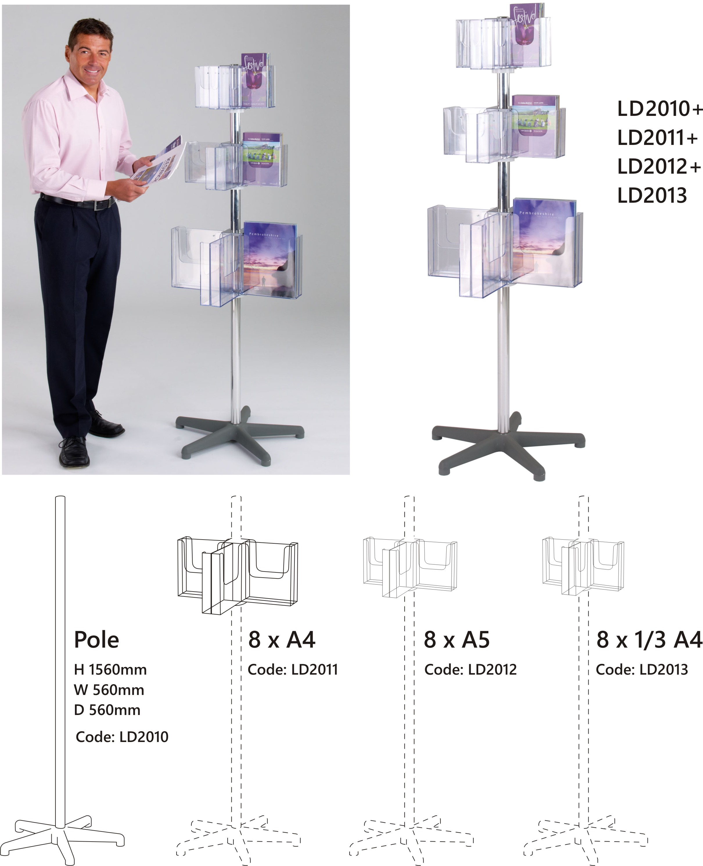 Pirouette Freestanding Literature Dispenser